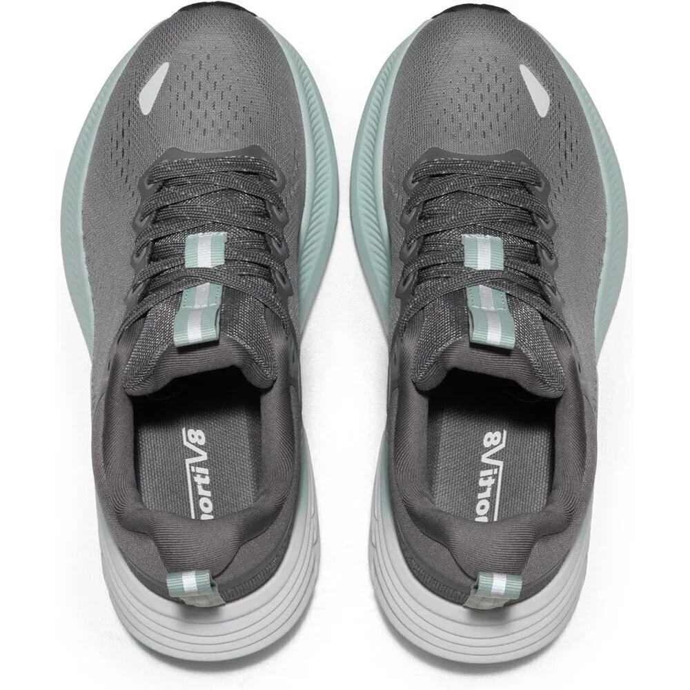 Nortiv 8 Women's Gray Walking Shoes Cushioned Non-Slip Breathable Sneakers